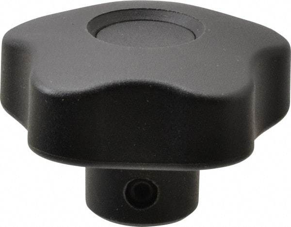 Elesa - 1.97" Head Diam, 5 Point Lobed Knob - 5/16" Hole, Thermoplastic, Black - Top Tool & Supply