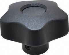 Elesa - 1.97" Head Diam, 5 Point Lobed Knob - 3/8" Hole, Thermoplastic, Black - Top Tool & Supply