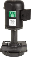 American Machine & Tool - 3/2 Amp, 230/460 Volt, 3/4 hp, 3 Phase, 1,725 RPM, Cast Iron Immersion Machine Tool & Recirculating Pump - 67 GPM, 1-3/4" Inlet, 14 psi, 19.7" Overall Height, 9.9" Body Length, NPT Thread, Stainless Steel Impeller, TEFC Motor - Top Tool & Supply