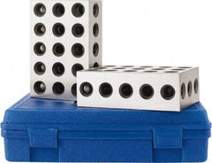 Fowler - 0.0003 Squareness Per Inch, Hardened Steel, 2-4-6 Block with 31 Hole Setup Block - 0.001 Inch Overall Tolerance, 5/8 - 11 Inch Tapped Hole Size, 56-60 RC Hardness, Sold As Matched Pair - Top Tool & Supply