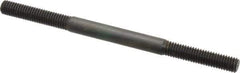 Jergens - M6x1.0 95mm OAL Equal Double Threaded Stud - Alloy Steel, Black Oxide Finish, 27mm Equal Thread Length, Metric - Top Tool & Supply