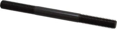 Jergens - M10x1.50 125mm OAL Equal Double Threaded Stud - Alloy Steel, Black Oxide Finish, 35mm Equal Thread Length, Metric - Top Tool & Supply