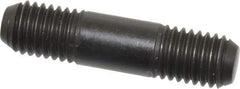 Jergens - M12x1.75 50mm OAL Equal Double Threaded Stud - Alloy Steel, Black Oxide Finish, 15mm Equal Thread Length, Metric - Top Tool & Supply