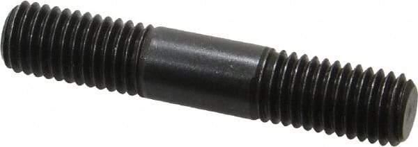 Jergens - M12x1.75 65mm OAL Equal Double Threaded Stud - Alloy Steel, Black Oxide Finish, 22mm Equal Thread Length, Metric - Top Tool & Supply