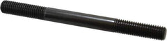 Jergens - M12x1.75 140mm OAL Equal Double Threaded Stud - Alloy Steel, Black Oxide Finish, 39mm Equal Thread Length, Metric - Top Tool & Supply