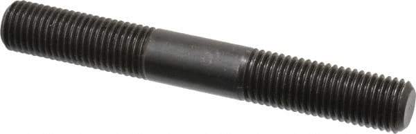 Jergens - M16x2.0 125mm OAL Equal Double Threaded Stud - Alloy Steel, Black Oxide Finish, 47mm Equal Thread Length, Metric - Top Tool & Supply