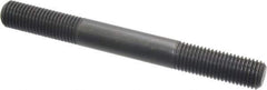 Jergens - M16x2.0 150mm OAL Equal Double Threaded Stud - Alloy Steel, Black Oxide Finish, 47mm Equal Thread Length, Metric - Top Tool & Supply