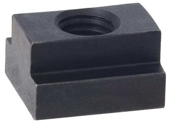 Jergens - M12x1.75 Tapped Through T Slot Nut - 18mm Slot Width, 29 x 11mm Base Width x Height, 32 x 19mm OAL x Height - Top Tool & Supply