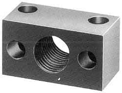 Jergens - 1-9/16 - 16 Thread, 25/64" Mounting Hole, Low Carbon Steel Clamp Mounting Block - 2" Thick x 3-1/4" Long x 1-1/2" Wide - Top Tool & Supply