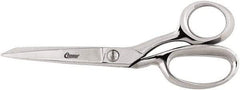 Clauss - 5" LOC, 8" OAL Bent Trimmers - Steel Offset Handle, For Paper, Fabric - Top Tool & Supply