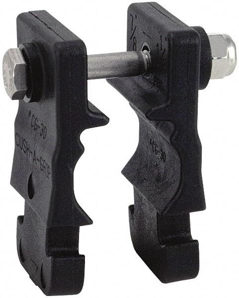 ZSI - 3/8" Pipe, Cushion Clamp - Black, 200 Lb Capacity, Glass Filled Nylon 6 - Top Tool & Supply