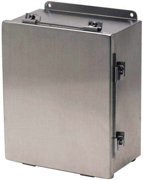 Cooper B-Line - Stainless Steel Standard Enclosure Hinge Flat Cover - NEMA 4, 12, 13, 3RX, 4X, 10" Wide x 12" High x 6" Deep, Corrosion Resistant, Dust-tight, Rainproof & Watertight - Top Tool & Supply