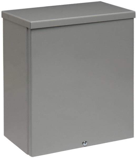 Cooper B-Line - Steel Junction Box Enclosure Screw Flat Cover - NEMA 3R, 12" Wide x 12" High x 4" Deep, Rainproof - Top Tool & Supply