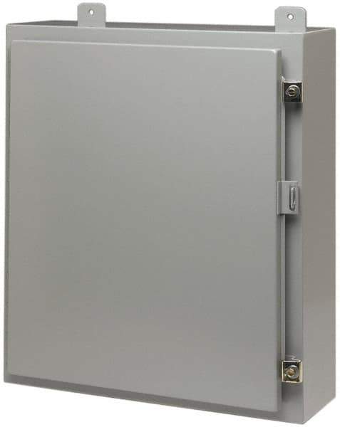 Cooper B-Line - Steel Standard Enclosure Hinge Flat Cover - NEMA 12, 13, 24" Wide x 24" High x 12" Deep - Top Tool & Supply