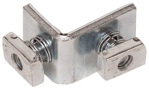 Cooper B-Line - Zinc Plated Carbon Steel 90° Preassembled Strut Fitting - 1/2" Bolt, 2 Holes, Used with Cooper B Line Channel & Strut (All Sizes Except B62 & B72) - Top Tool & Supply