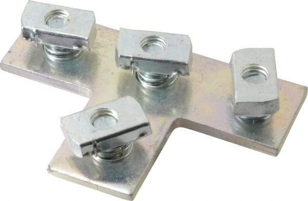 Cooper B-Line - Zinc Plated Carbon Steel Preassembled Flat Tee Strut Fitting - 1/2" Bolt, 4 Holes, Used with Cooper B Line Channel & Strut (All Sizes Except B62 & B72) - Top Tool & Supply