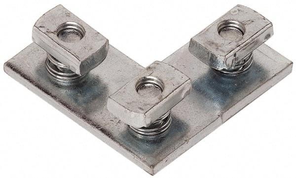 Cooper B-Line - Zinc Plated Carbon Steel Preassembled Flat Corner Strut Fitting - 1/2" Bolt, 3 Holes, Used with Cooper B Line Channel & Strut (All Sizes Except B62 & B72) - Top Tool & Supply