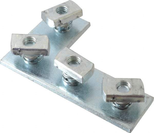 Cooper B-Line - Zinc Plated Carbon Steel Preassembled Flat Corner Strut Fitting - 1/2" Bolt, 4 Holes, Used with Cooper B Line Channel & Strut (All Sizes Except B62 & B72) - Top Tool & Supply