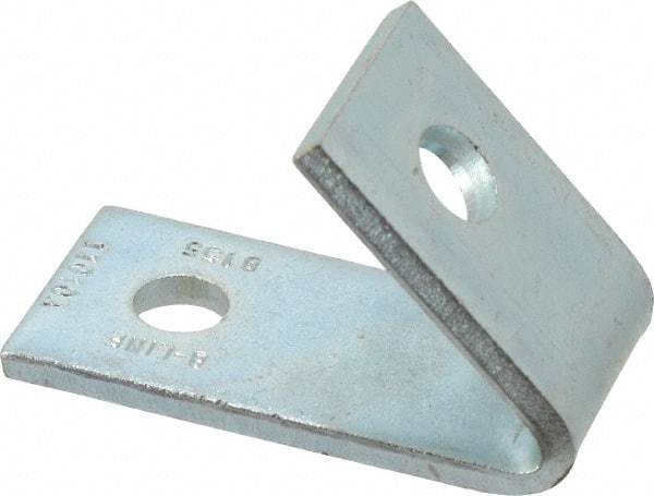 Cooper B-Line - Zinc Plated Carbon Steel 45° Closed Angle Strut Fitting - 1/2" Bolt, 2 Holes, Used with Cooper B Line Channel & Strut (All Sizes Except B62 & B72) - Top Tool & Supply