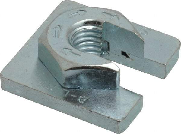 Cooper B-Line - 1/2" Rod, Zinc Plated Carbon Steel Slip On Square Washer, Lock Strut Nut - 1350 Lb Capacity, 1/2-13" Bolt, 1 Hole, Used with Cooper B Line Channel & Strut (All Sizes Except B62 & B72) - Top Tool & Supply