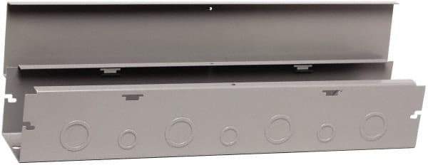 Cooper B-Line - 6" High x 152mm Wide x 24" Long, Screw Mount Solid Wall Wire Duct - Gray, 7 (Bottom) & 7 (Top) Knockouts, Hinged Cover, Steel - Top Tool & Supply