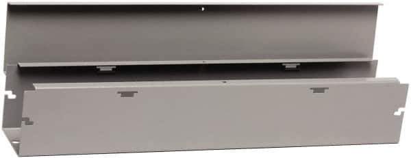 Cooper B-Line - 6" High x 152mm Wide x 60" Long, Screw Mount Solid Wall Wire Duct - Gray, 19 (Bottom) & 19 (Top) Knockouts, Hinged Cover, Steel - Top Tool & Supply