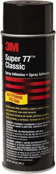 3M - 24 oz Aerosol Clear Spray Adhesive - High Tack, 150°F Heat Resistance, Low Strength Bond, Series 77 - Top Tool & Supply