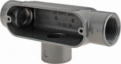 Thomas & Betts - T Body, 3/4" Trade, IMC, Rigid Aluminum Conduit Body - Oval, 5-1/8" OAL, 7.3 cc Capacity, Gray - Top Tool & Supply