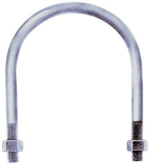 Gibraltar - 7/8-9 UNC, 19-5/16" Long, Round U Bolt Clamp with No Mount Plate for 16" Pipe - 4-1/4" Thread Length, 16-1/8" Wide, Grade C-1010 Steel - Top Tool & Supply