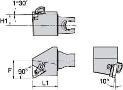 Kennametal - Insert Style LT 16ER, 30mm Head Length, Left Hand Cut, External Modular Threading Cutting Unit Head - System Size KM25, 22mm Center to Cutting Edge, Series LT Threading - Top Tool & Supply