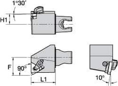 Kennametal - Insert Style LT 16EL, 30mm Head Length, Right Hand Cut, External Modular Threading Cutting Unit Head - System Size KM25, 22mm Center to Cutting Edge, Series LT Threading - Top Tool & Supply