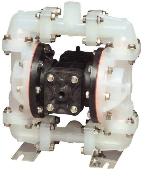 SandPIPER - 1/2" NPT, Metallic, Air Operated Diaphragm Pump - Santoprene Diaphragm, Stainless Steel Housing - Top Tool & Supply