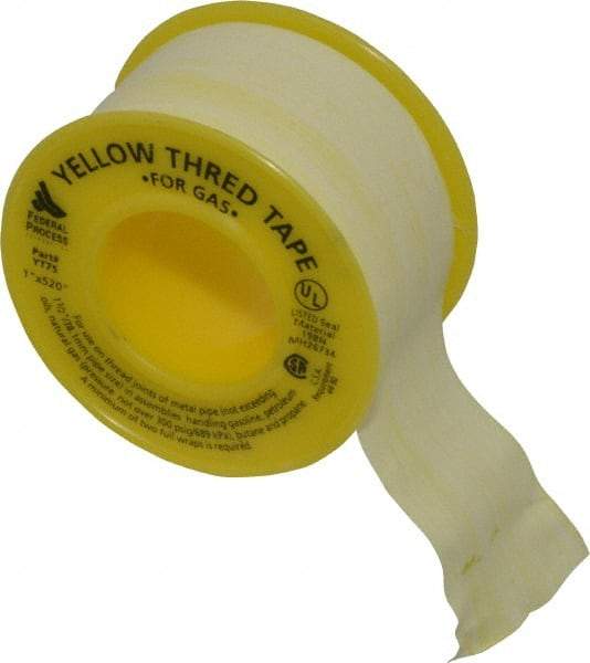 Federal Process - 1" Wide x 520" Long Gas Pipe Repair Tape - 3.8 mil Thick, -450 to 550°F, Yellow - Top Tool & Supply