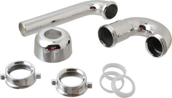 Federal Process - 1-1/4 Outside Diameter, P Trap with Wall Pipe - Chrome Coated, PVC - Top Tool & Supply