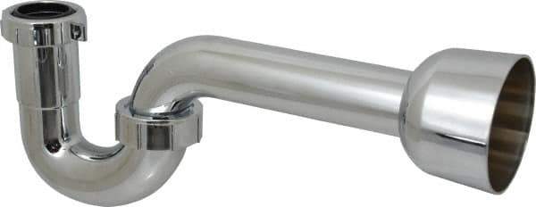 Federal Process - 1-1/2 Outside Diameter, P Trap with Wall Pipe - Chrome Coated, PVC - Top Tool & Supply