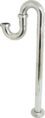 Federal Process - 1-1/4 Outside Diameter, 17 Gauge, S Trap with Floor Pipe - Chrome Coated, Brass - Top Tool & Supply