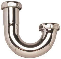 Federal Process - 1-1/2 Outside Diameter, 17 Gauge, P Trap J Bend Only - Chrome Coated, Brass - Top Tool & Supply