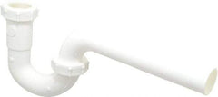 Federal Process - 1-1/4 Outside Diameter, P Trap with Wall Pipe - White, PVC - Top Tool & Supply