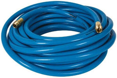 PRO-SOURCE - 1/2" ID x 3/4" OD 100' Long Multipurpose Air Hose - MNPT x MNPT Ends, 300 Working psi, 23 to 150°F, 1/2" Fitting, Blue - Top Tool & Supply