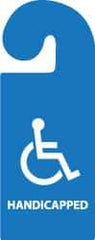 NMC - 8-1/4 Inch High x 3-1/4 Inch Wide, HANDICAPPED Parking/Vehicle Hang Tag - 1 Side, Plastic, Blue, English - Top Tool & Supply