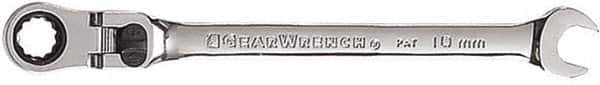 GearWrench - 10mm 12 Point Flexhead Combination Wrench - 6-47/64" OAL, Steel, Full Polish Finish - Top Tool & Supply