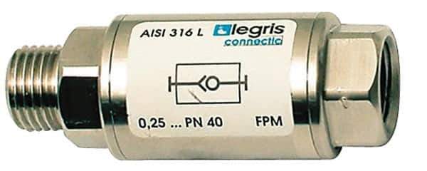 Legris - 1" Stainless Steel Check Valve - Unidirectional, Male BSPP x Female BSPP, 580 WOG - Top Tool & Supply