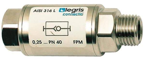 Legris - 1" Stainless Steel Check Valve - Unidirectional, Female BSPP x Male BSPP, 580 WOG - Top Tool & Supply