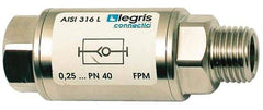 Legris - 1/8" Stainless Steel Check Valve - Unidirectional, Female BSPP x Male BSPP, 580 WOG - Top Tool & Supply