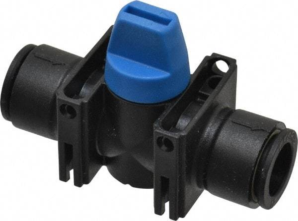 Legris - 12mm Pipe, Standard Port, Composite Miniature Ball Valve - 1 Piece, Inline - Two Way Flow, Push-to-Connect x Push-to-Connect Ends, Short Handle, 150 WOG - Top Tool & Supply