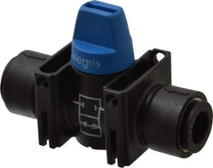 Legris - 3/8" Pipe, Standard Port, Composite Miniature Ball Valve - 1 Piece, Inline - Two Way Flow, Push-to-Connect x Push-to-Connect Ends, Short Handle, 150 WOG - Top Tool & Supply