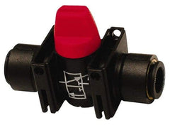 Legris - 8mm Pipe, Standard Port, Composite Miniature Ball Valve - 1 Piece, Inline - Two Way Flow, Push-to-Connect x Push-to-Connect Ends, Short Handle, 150 WOG - Top Tool & Supply