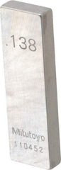 Mitutoyo - 0.138" Rectangular Steel Gage Block - Accuracy Grade 0, Includes Certificate of Inspection - Top Tool & Supply