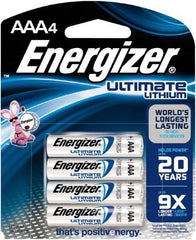 Energizer - Size AAA, Lithium, Photo Battery - 1.5 Volts, Button Tab Terminal, FR03 - Top Tool & Supply