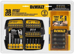 DeWALT - 38 Piece, Impact Ready Accessory Set - 1/4" Hex Shank, 3/8" Sockets Drive - Top Tool & Supply